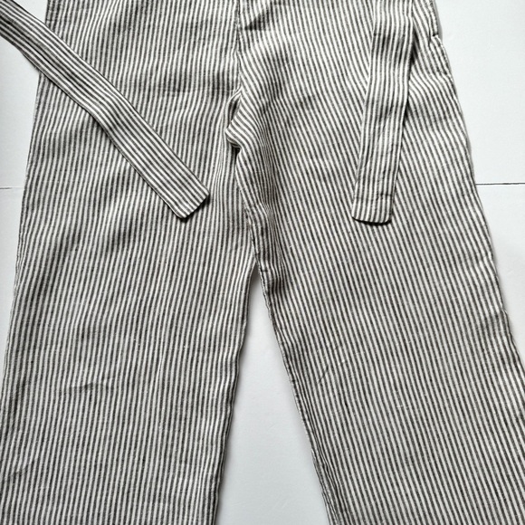 MNG Casual  Mango Jumpsuit Striped Wide Leg Seersucker 2 Pockets Lagenlook XS 2 - Picture 10 of 14